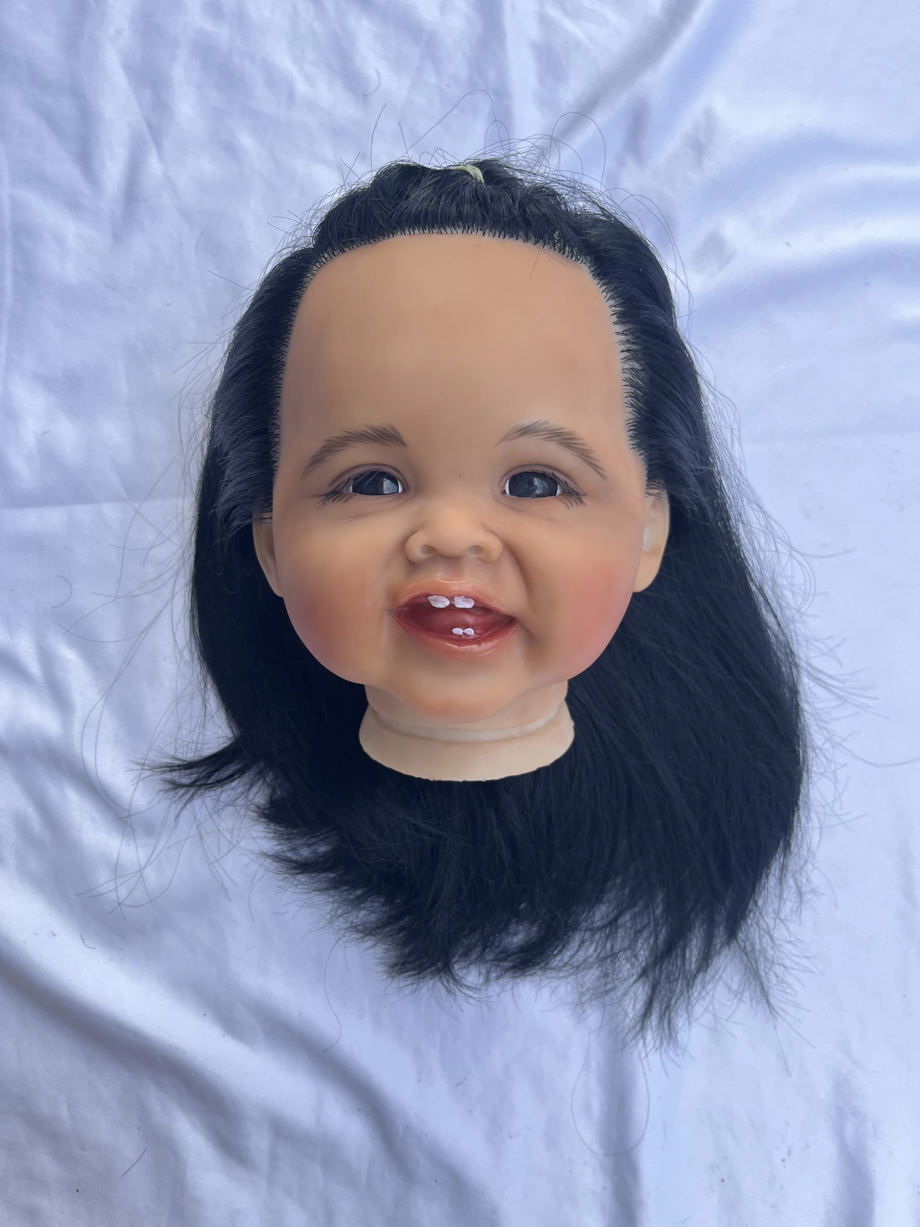 

FBBD Customized Limited Supply 28inch Reborn Baby Adele Dark Skin With Hand-Rooted Hair Painted Kit DIY Part Real Photos