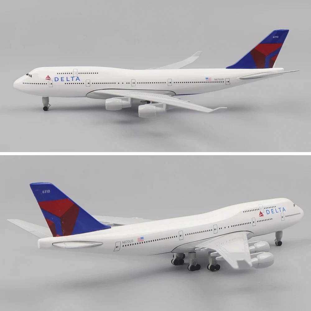 20CM Airplane Model Toys Diecast Resin Delta Boeing 747 Airplane Aircraft Airlines Airways Air Bus