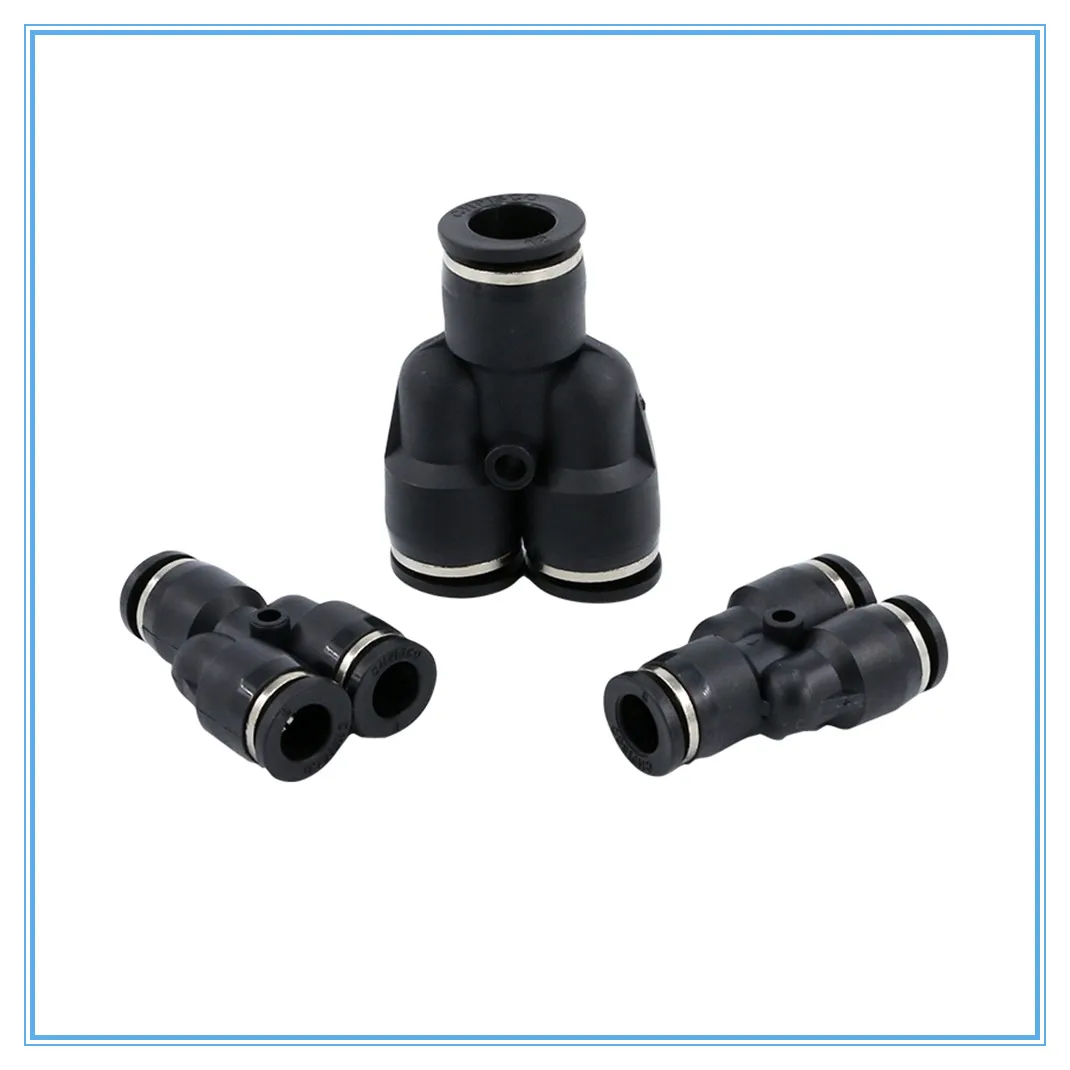 1Pc 3 Way Port Y Shape Air Pneumatic PY PW PYG 4 6 8 10 12 14 16mm OD Hose Tube Push in Gas Plastic Pipe Connector Quick Fitting