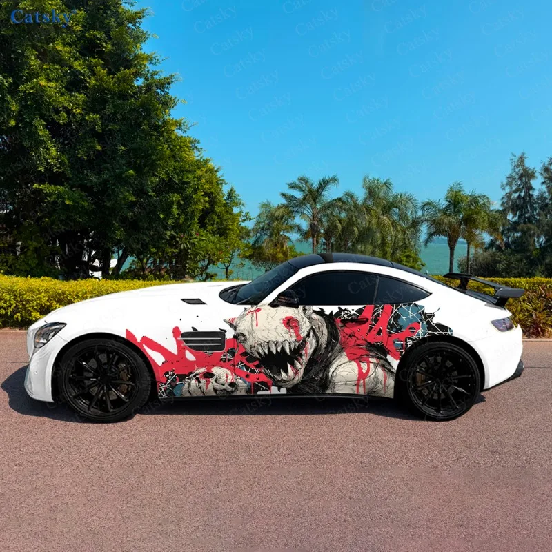 

Острый зубчатый монстр, боковая наклейка для автомобиля, водонепроницаемая, устойчивая к царапинам наклейка из ПВХ, защита автомобиля, автоаксессуары в подарок