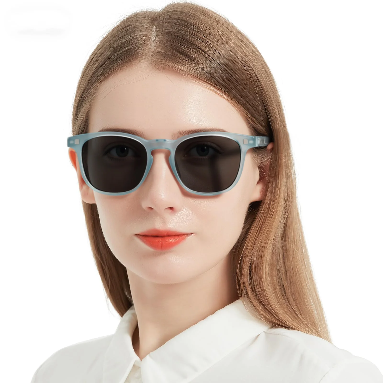 2 In 1 Men Women Polarized Optical Magnetic Sunglasses Clip Magnet Clip on Sunglasses Trend Square Anti Blue Light Glasses Frame