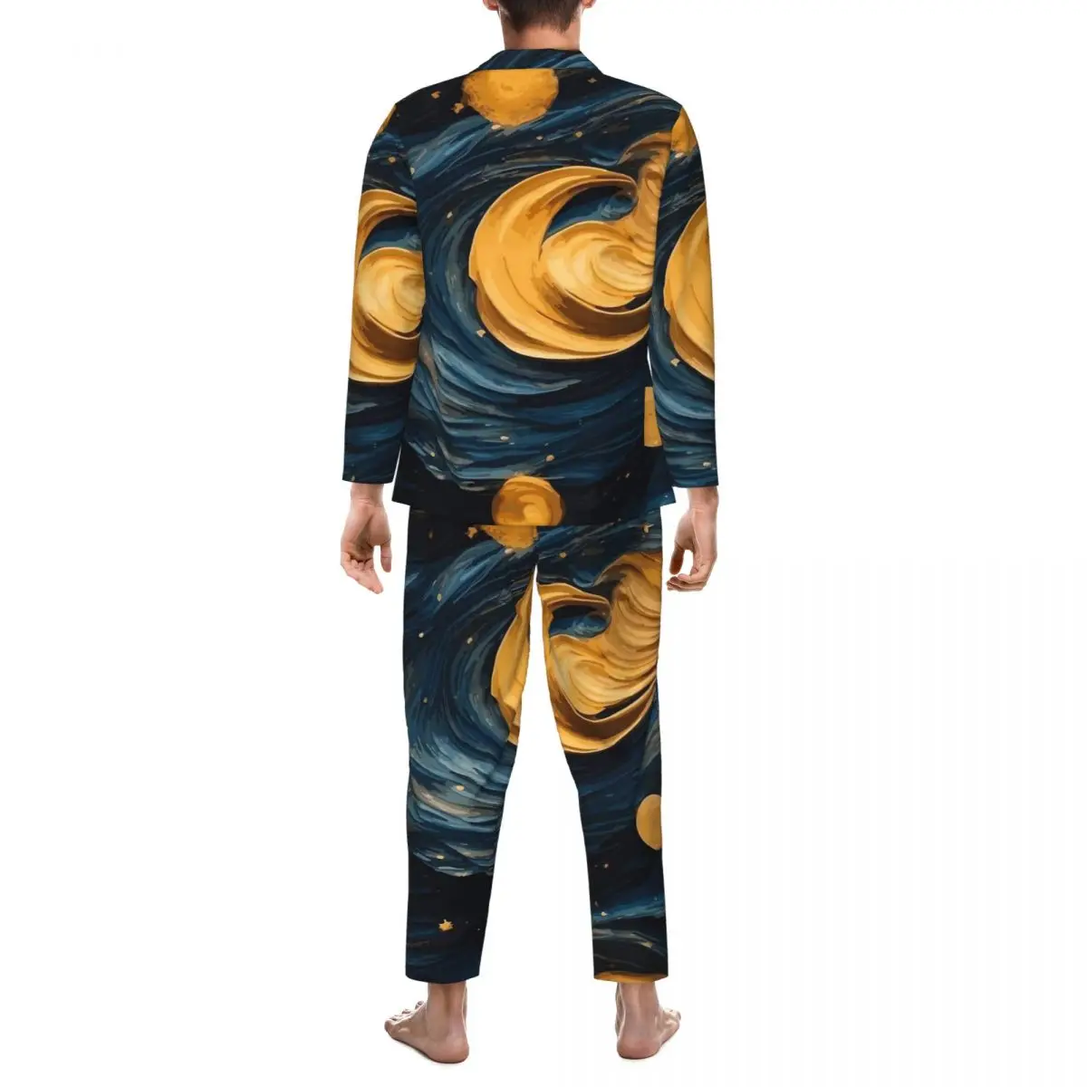 Van Gogh Art Pajama Sets Spring Warm Sleep Sleepwear Couple 2 Pieces Aesthetic Oversized Design Home Suit Gift Idea