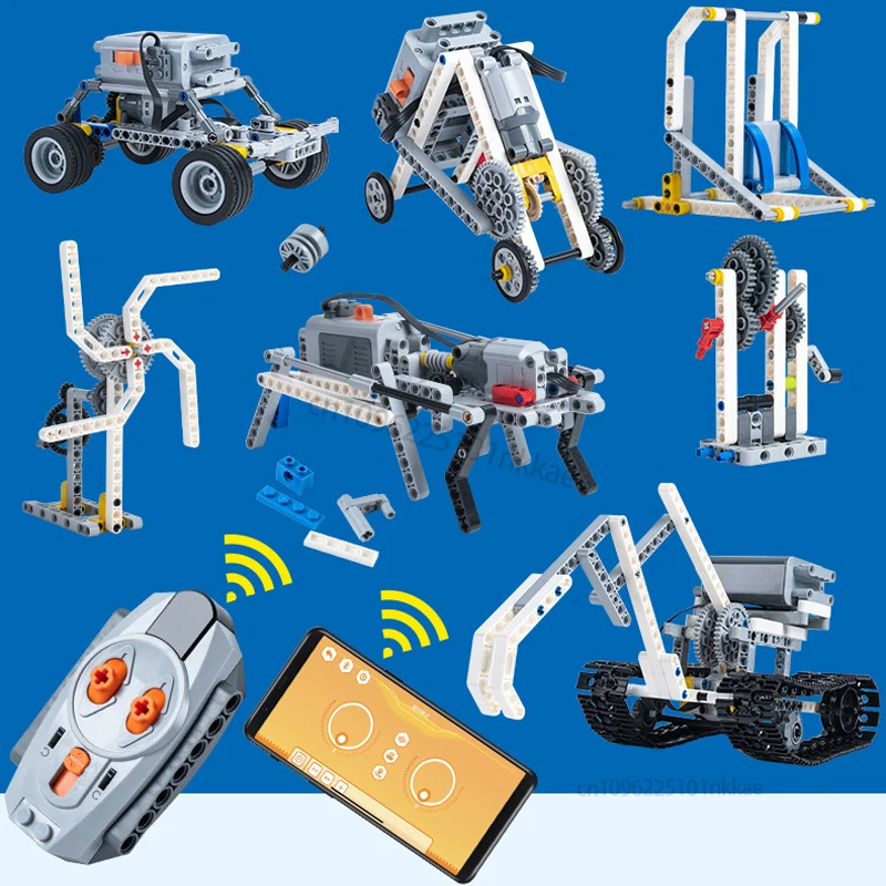 Stem 9686 conjunto educacional técnico rc app programação blocos de construção estudantes da escola aprendizagem função energia tijolos crianças brinquedo
