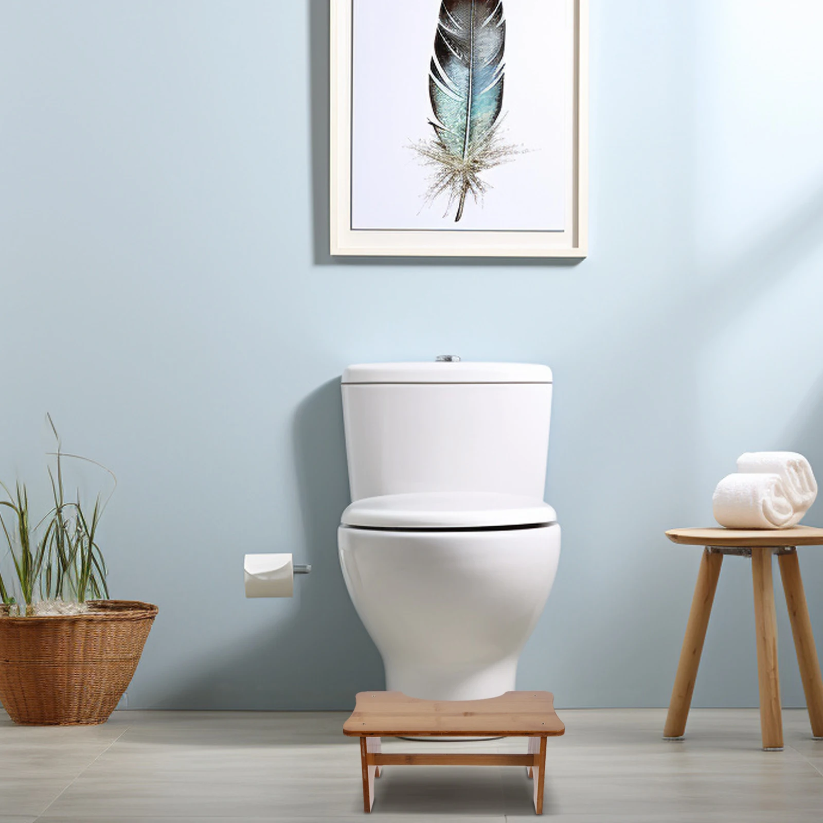 

Wooden Toilet Stool for Kids Foldable Stable Footstool Bathroom Step Stools Durable Compact Space Saving Strong Capacity Non