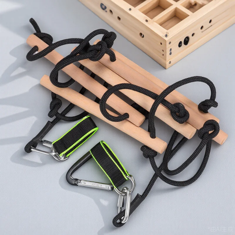 

1Set Kids Climbing Rope Ladder Wooden Outdoor Playset for Backyard Fun Developing Coordination and Motor Skills Safely