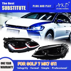 AKD Head Lamp for Golf 7 MK7 GTI LED Headlight 2013-2017 Headlights Golf 7 MK7 GTI DRL Turn Signal High Beam Angel Eye Projector