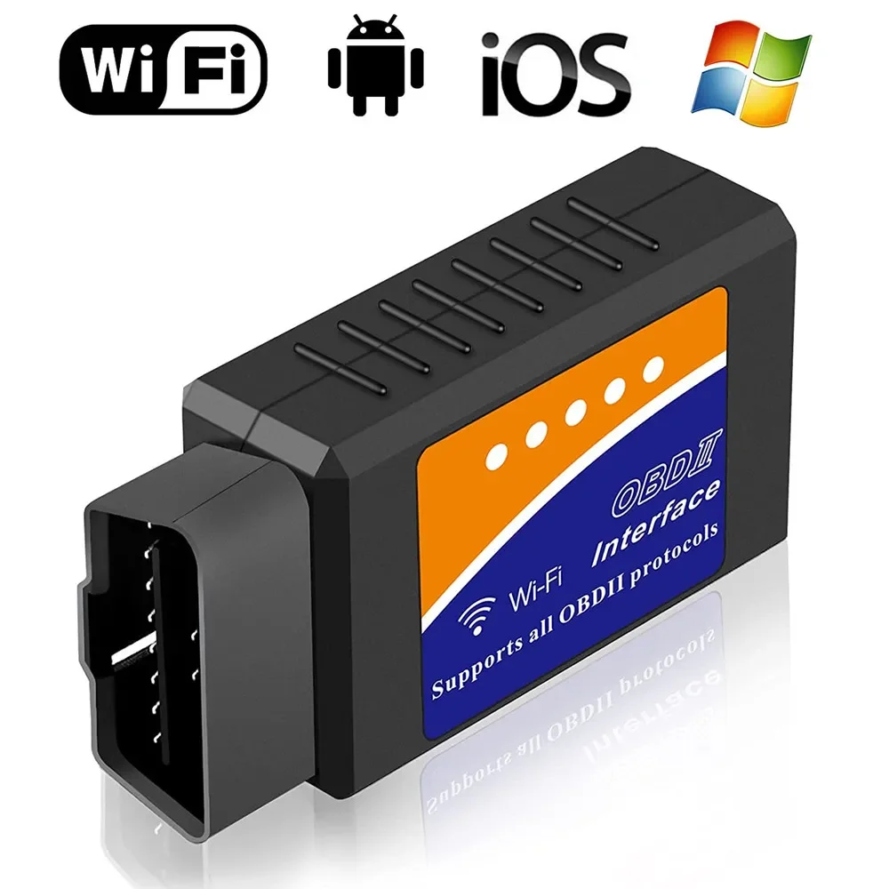 

Автомобильный Wi-Fi OBD2 сканер адаптер для считывания кодов неисправностей двигателя для iPhone iOS Android Windows автоматическая проверка света прозрачный OBDII