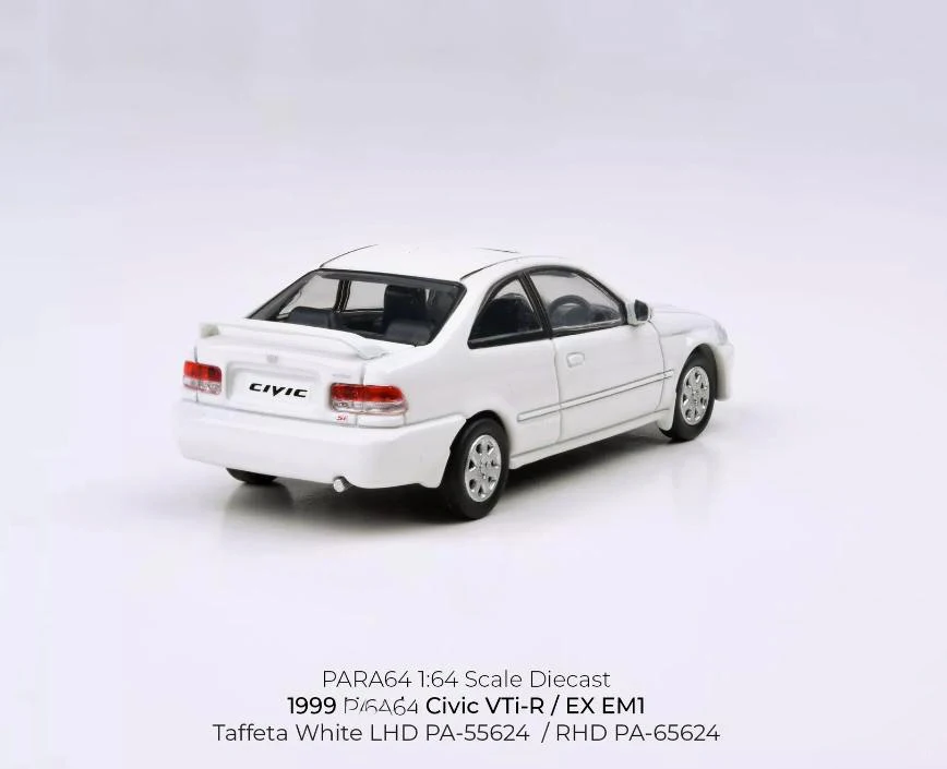 New 1/64 Scale 1999 Civic EM1 By Para6464 Diecast Alloy Toy Cars Simulation Model For Collection gift