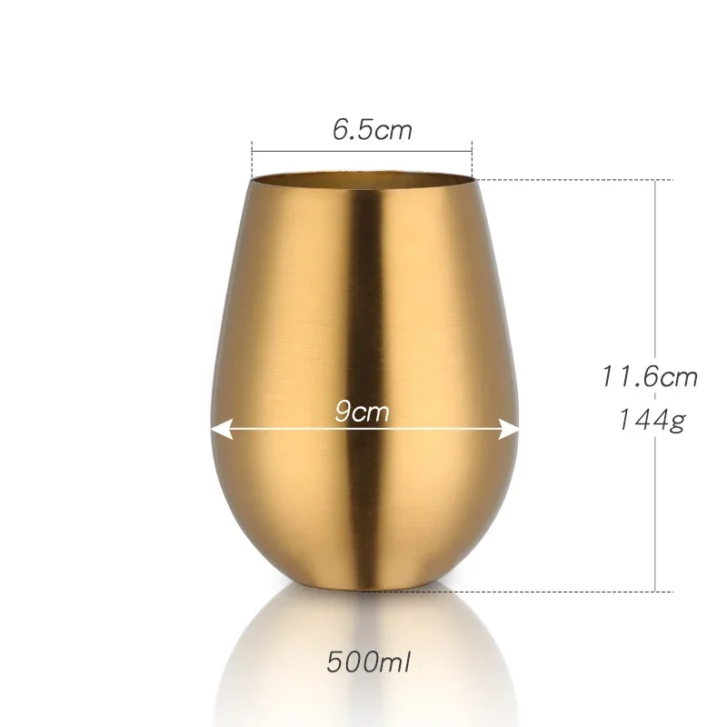 2pc 500ml Stainless Steel Beer Wine Cup Rose Gold Beer Tumbler Cocktail Juice Milk Metal Drinking Mug for Bar Outdoor Drinkware