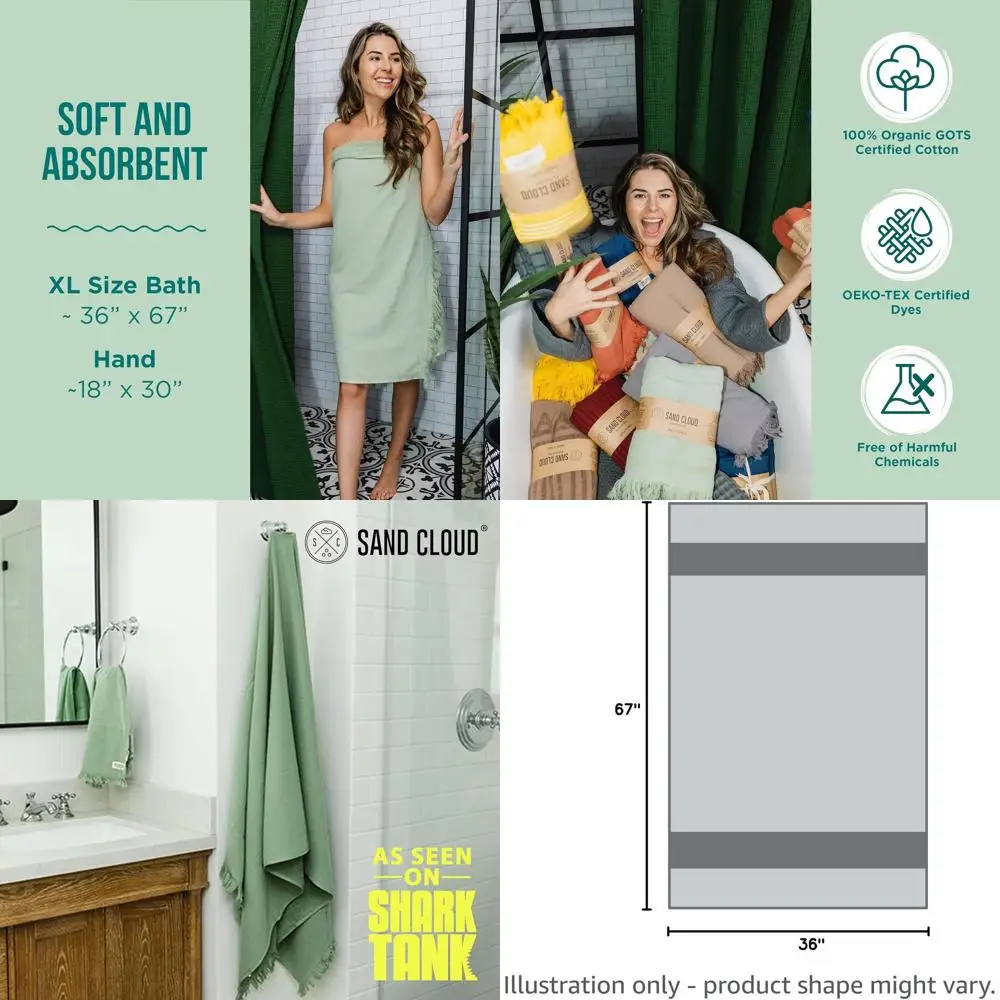 

Набор из 4 банных полотенец из органического хлопка - большие, мягкие и впитывающие - премиум-качество