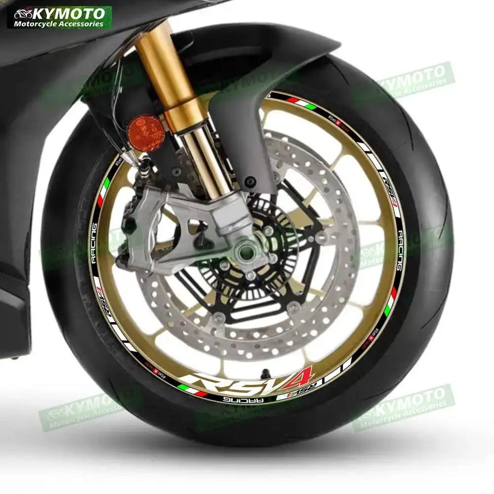 

For Aprilia RSV4 RS4 RS V4 motorcycle accessories 17 inch front and rear wheel stickers reflective decals stickers decoration