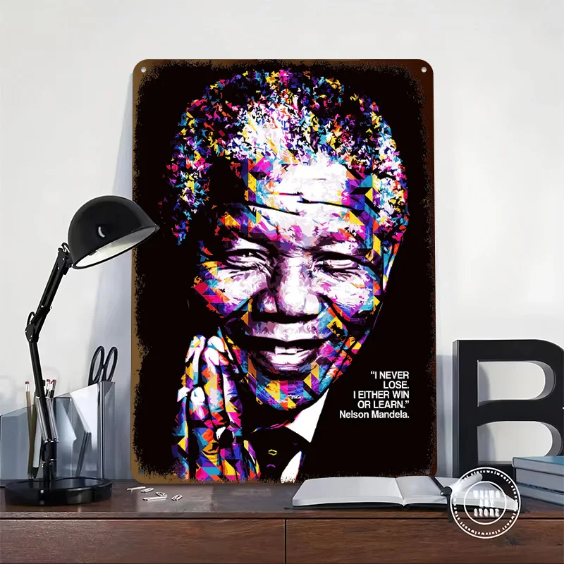 NELSON MANDELA QUOTE Metal Poster Custom Wall Art Retro Vintage Tinplate Signs for Office Decoration Gaming Home Decor Items