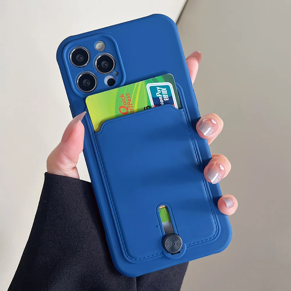 Silicone Shockproof Wallet Phone Case For Apple iPhone 18 17Air 16 15 14 13 12 11 Pro Max Plus Card Slot Pocket Protective Cover