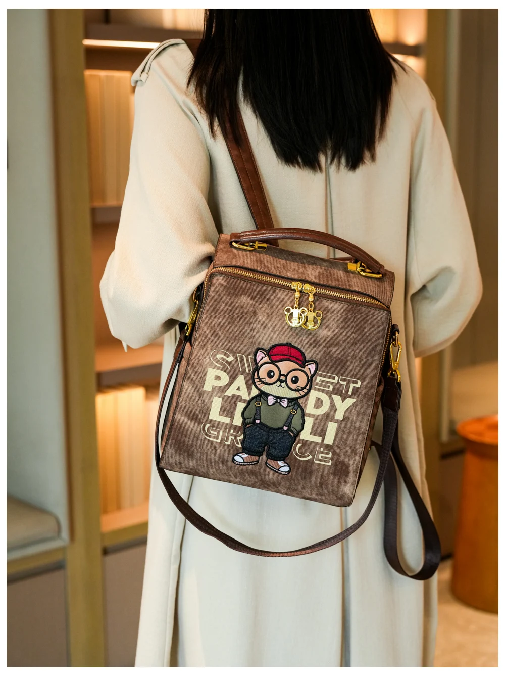 【Gran oferta】Mochila moderna, bolso de hombro para mujer, mochila de gran capacidad con cierre y bolso de mano informal con doble correa para los hombros.