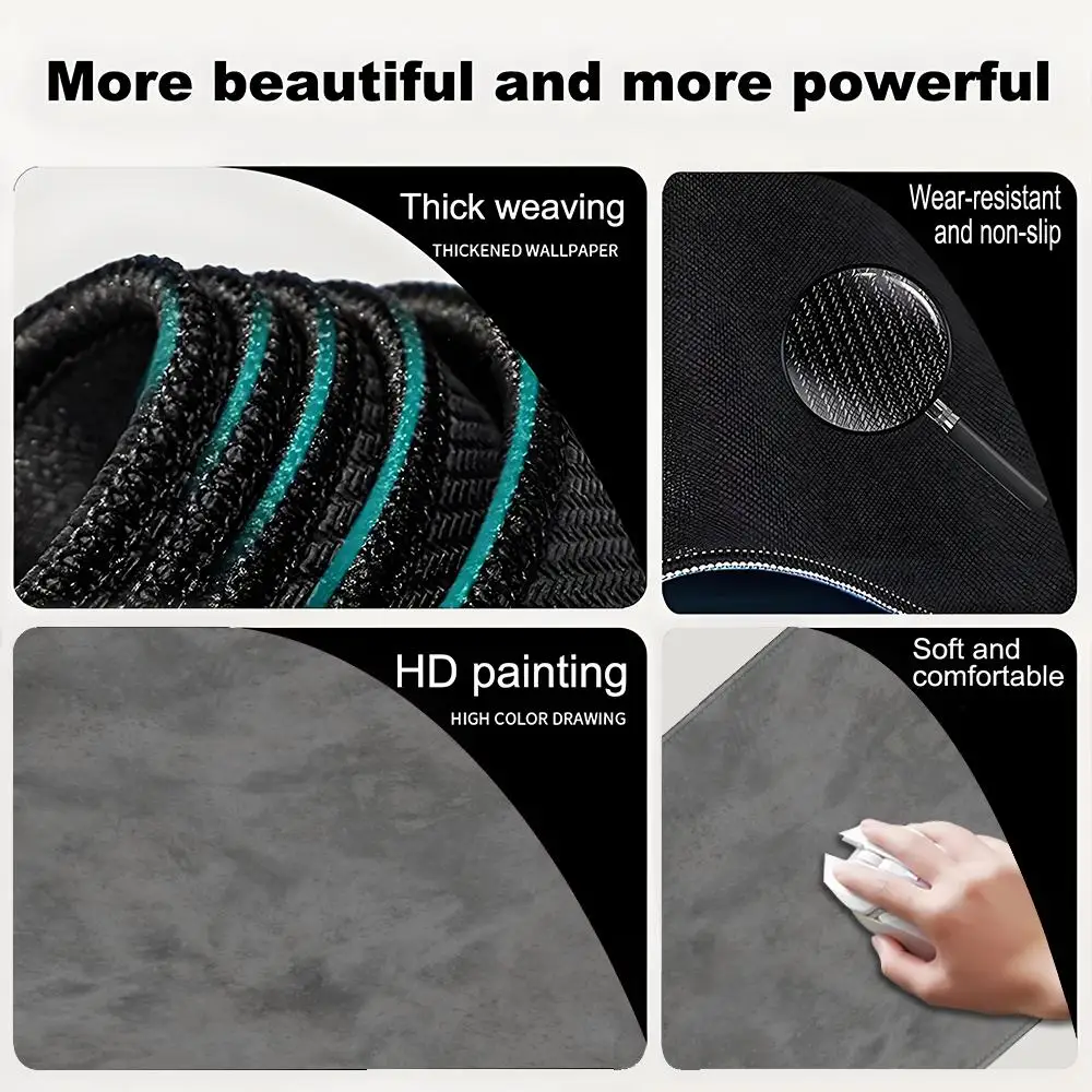 Mouse Pad 500x500 Gray Texture Mouse Mat Waterproof Setup Gaming Accessories Control Type Mousepad Gamer Rug Small Mousepad