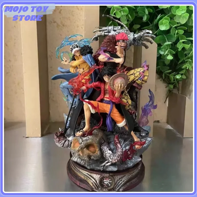 One Piece Three Captain Anime Figure Anime Peripheral Law Luffy Action Pvc Model Statue Doll Collection Decoration Toy Kid Gift