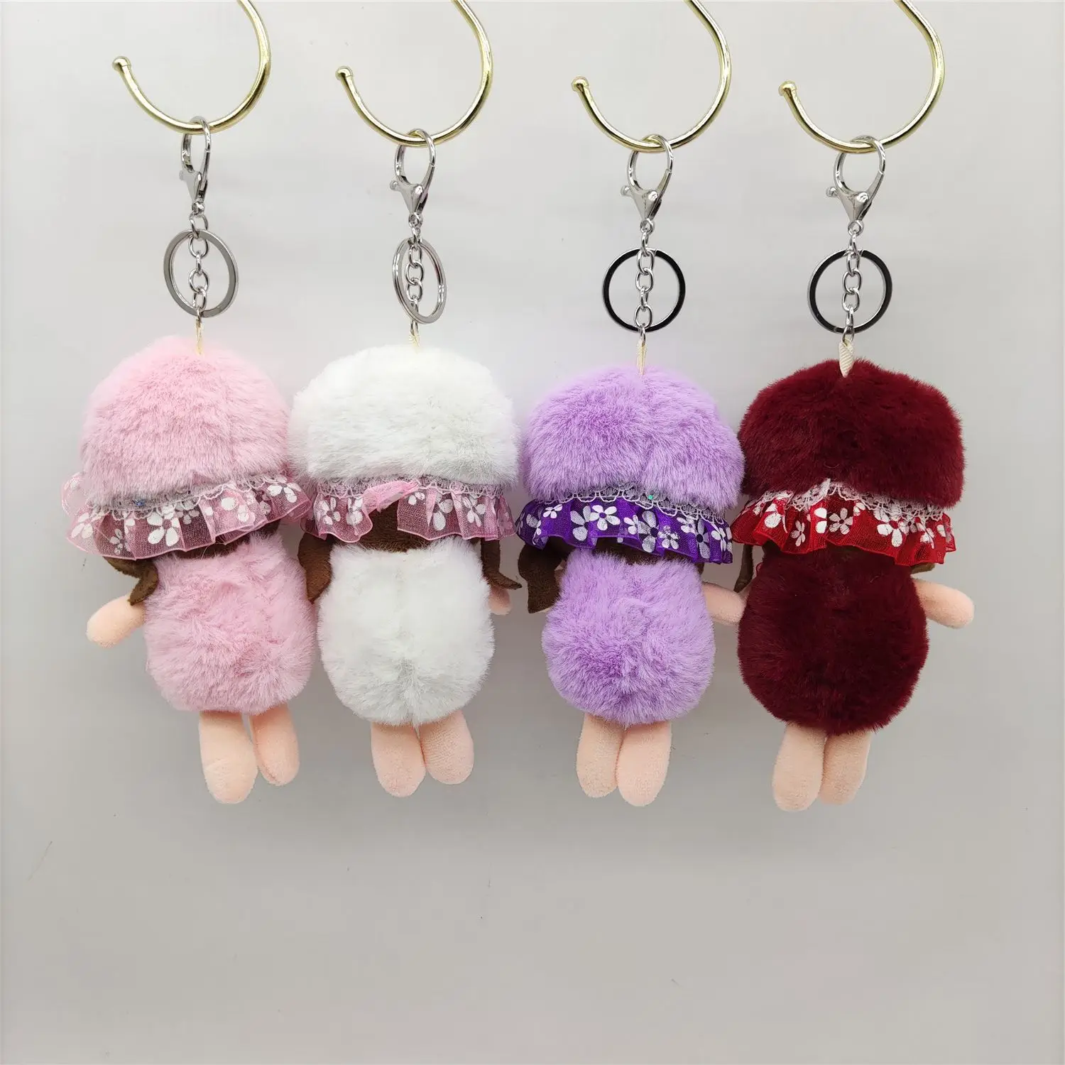 16CM Nette Puppe Plüsch-schlüsselanhänger Charms Anhänger Keyring Legierung Cartoon Schule Tasche Anhänger Zubehör Stofftier Schlüssel Kette Geschenk