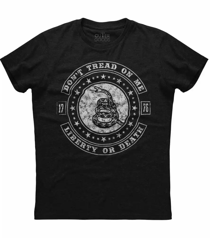 Don't Tread On Me Liberty Or Death, Patriotic Men's New Black Trending T-shirtHigh quality 100% cottonAnime Graphic T-shirts for