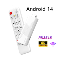 TV Stick H96 MAX RK3518 Wifi6 Android 14 BT5.0 Quad Core 4K Home Media Player Voice Google Assistant Smart Android TV Stick
