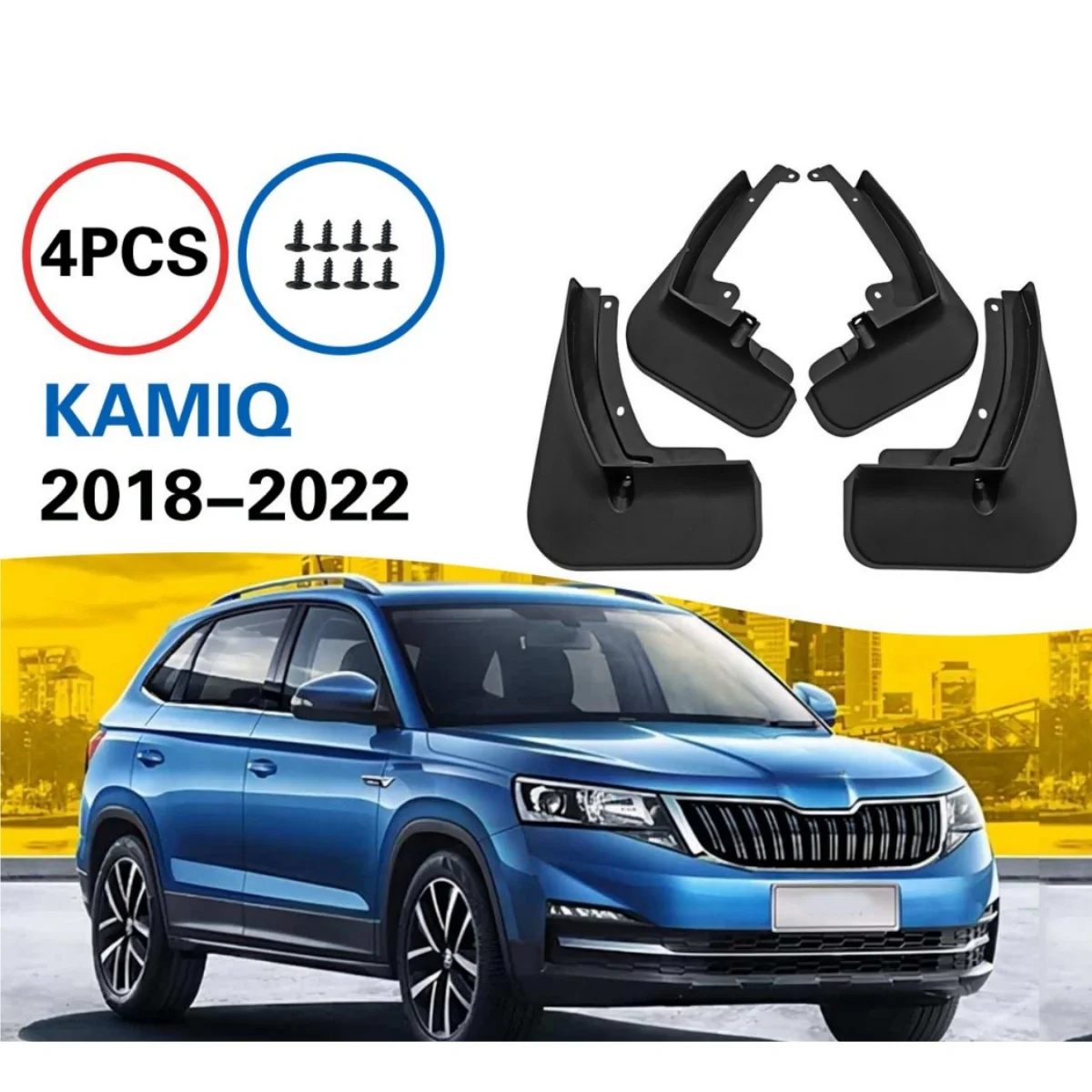 

Front Rear 4pcs Car Mud Flaps For Kamiq 2018 PP Splash Guards Mudflaps Mud Flap Mudguards Fender Car Auto Mudflaps