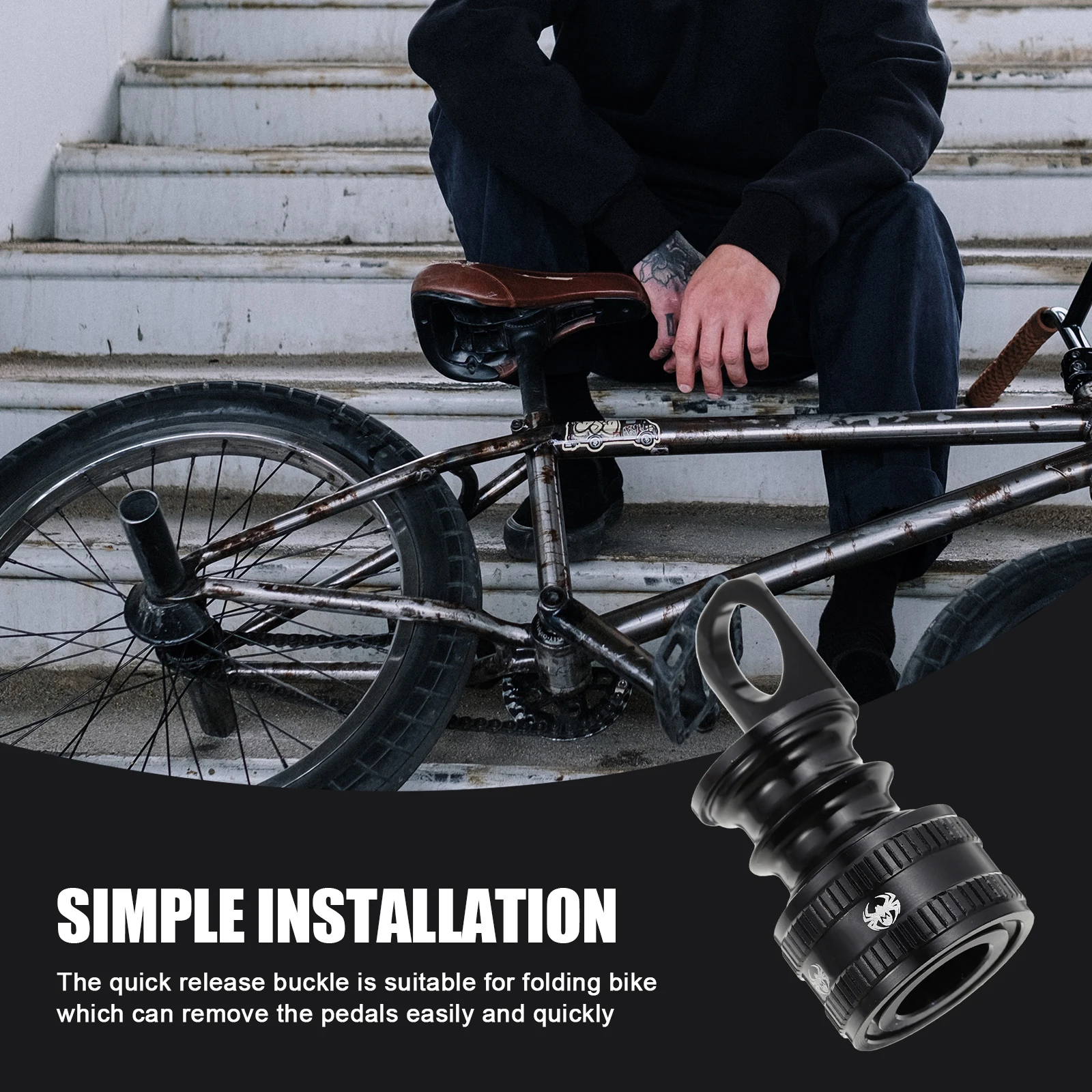 1Set Durable Lightweight Aluminum Alloy Quick Release Buckle for Folding Bike Pedal Removal Tool Bike Parts Pedal Removal Tool