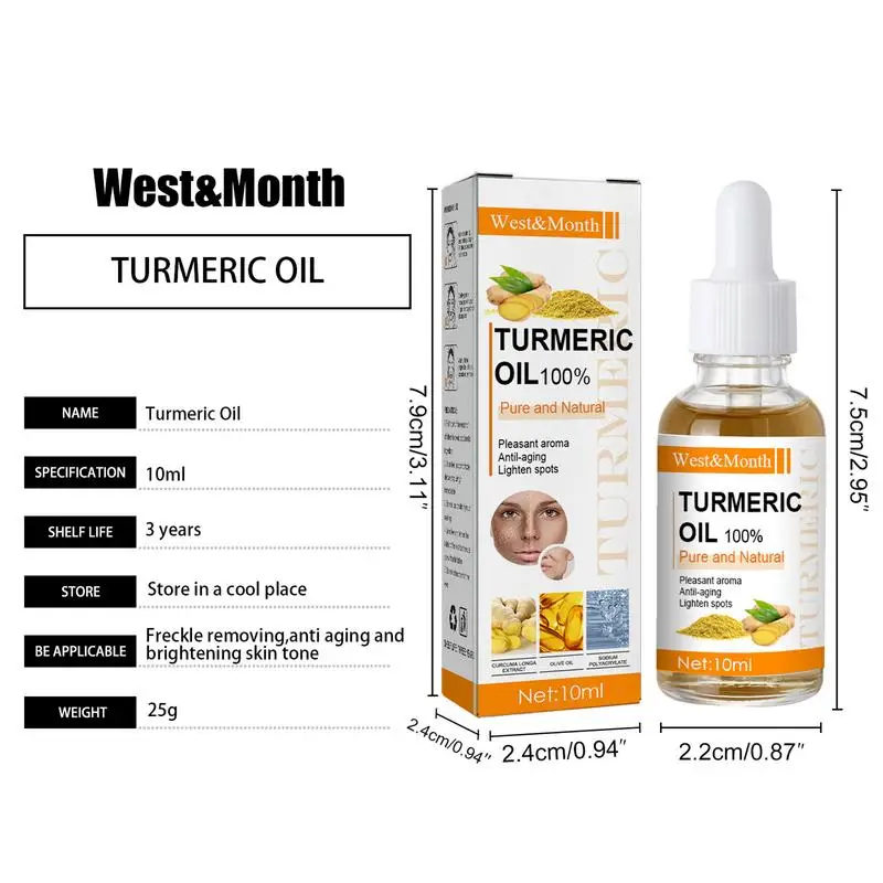 10ml Turmeric Essential Oil Moisturizing Moisturizing Tightening Brightening and Reducing Fine Lines Natural Pure Turmeric Oil