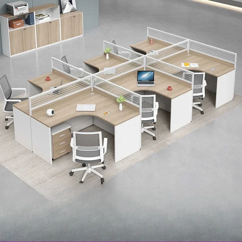 الموظفين، مكاتب وكراسي المكاتب، مكتب كمبيوتر لـ 6 أشخاص، مكتب كمبيوتر، شاشة تقسيم #3