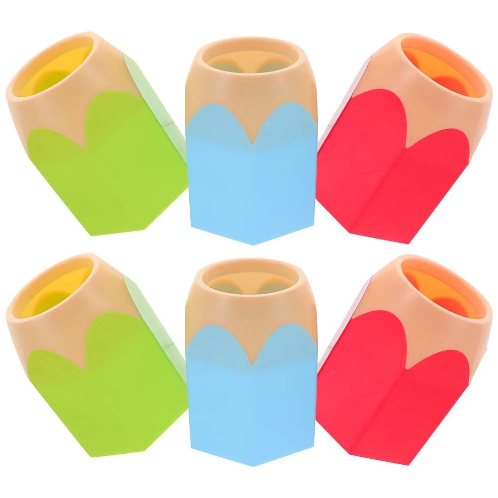 6 Pcs Crayons Color Contrast Pen Holder Multifunction Unique Desk Pencil Dispenser for Classroom Office