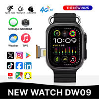 DW09 5G Network SIM Card 2.1 Inch Amoled GPS WIFI Global Call Smart Watch Men Ultra 4g Android Smartwatch SIM Card