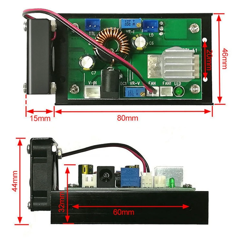 1 Pieces Red/Green/Blue Universal High-Power Laser Diode Voltage Adjustable TTL Modulation