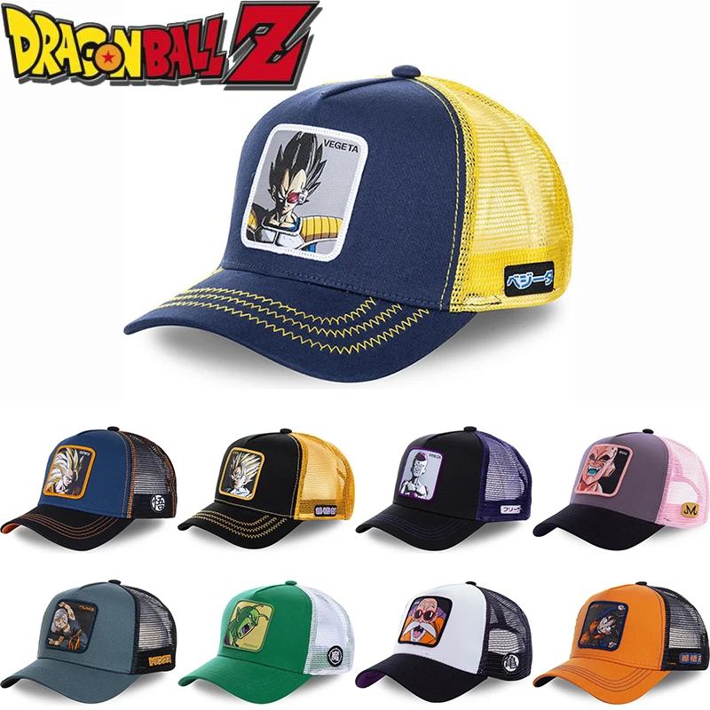 

Anime Dragon Ball Son Goku Cap Summer Travel Peaked Cap Men's Embroidery Hip-Hop Cap Style Sun Visor Adjustable Trucker Mesh Hat