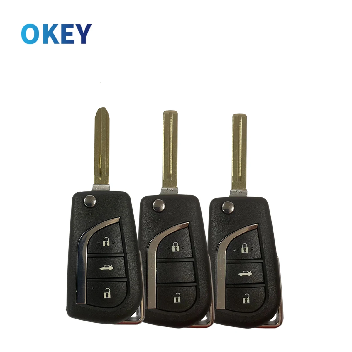 Okey Car Key Shell Cover Case For Toyota Corolla 2017 RAV4 Before 2013 Toy43 Toy48 VA2 Blade Remote Car Key Replacement