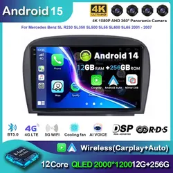 Android 15 Car Radio For Mercedes SL R230 SL350 SL500 SL55 SL600 SL65 2001 -2007 Navigation GPS Multimedia Player Stereo wifi+4G