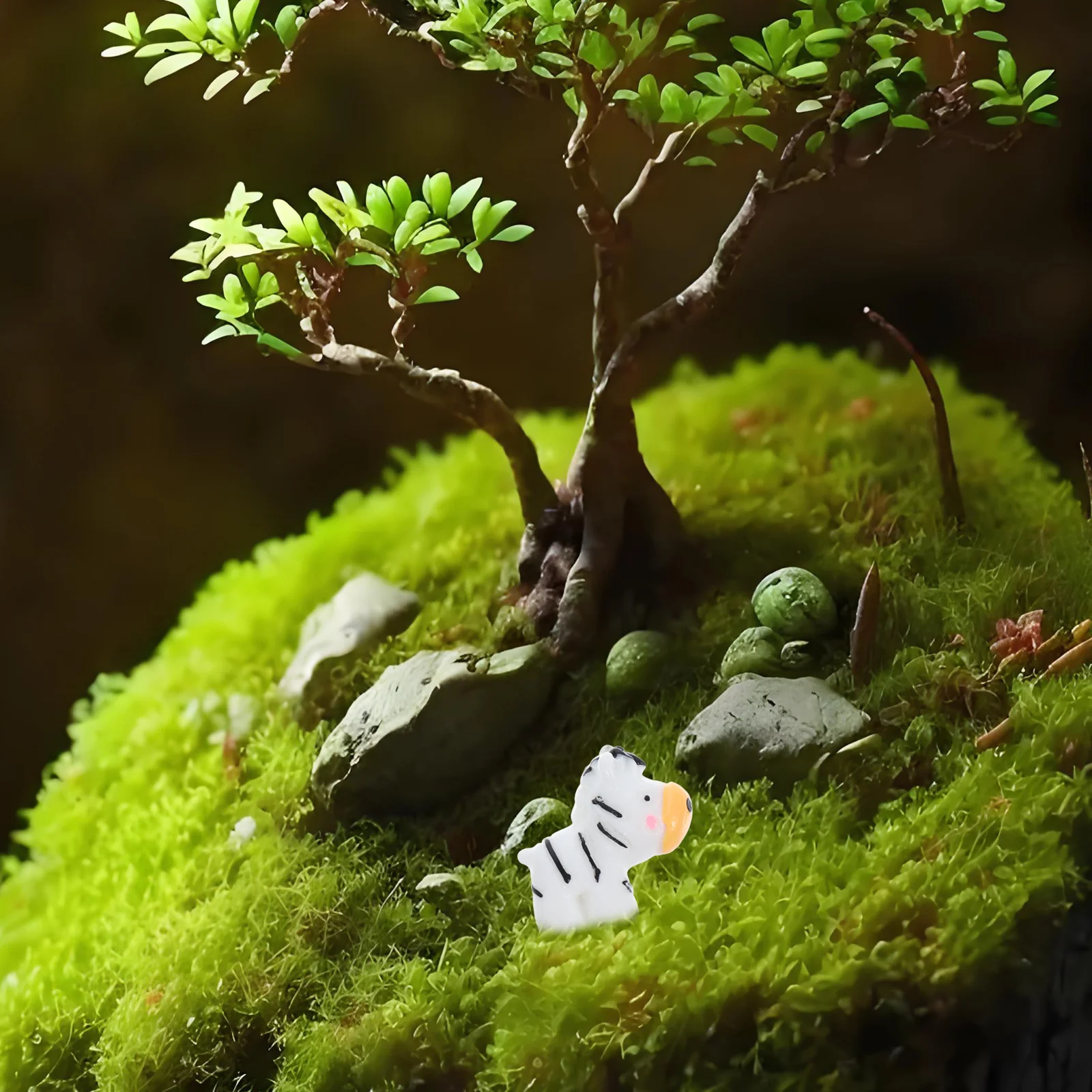 

24Pcs Mini Zebra Figures Small Resin Animals Desktop Bonsai Plant Pot Fairy Garden Landscape Decoration Set Mini Zebra Figurines