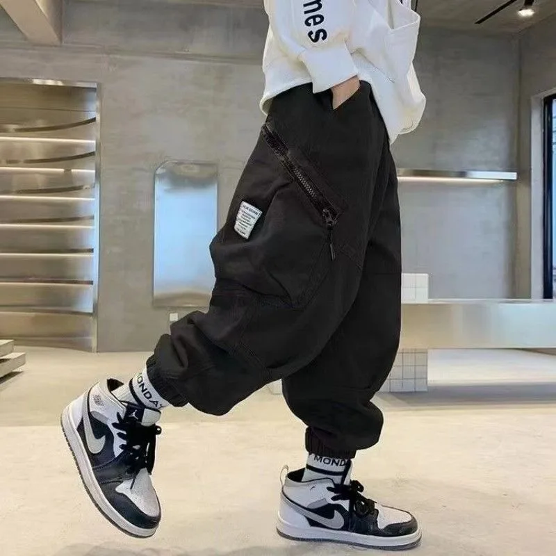 

Stylish Casual Toddler Boys' Long Pants with Elastic Ankle, Warm & Comfortable 【New】Autumn Winter Boys Fleece-Lined Cargo Pants