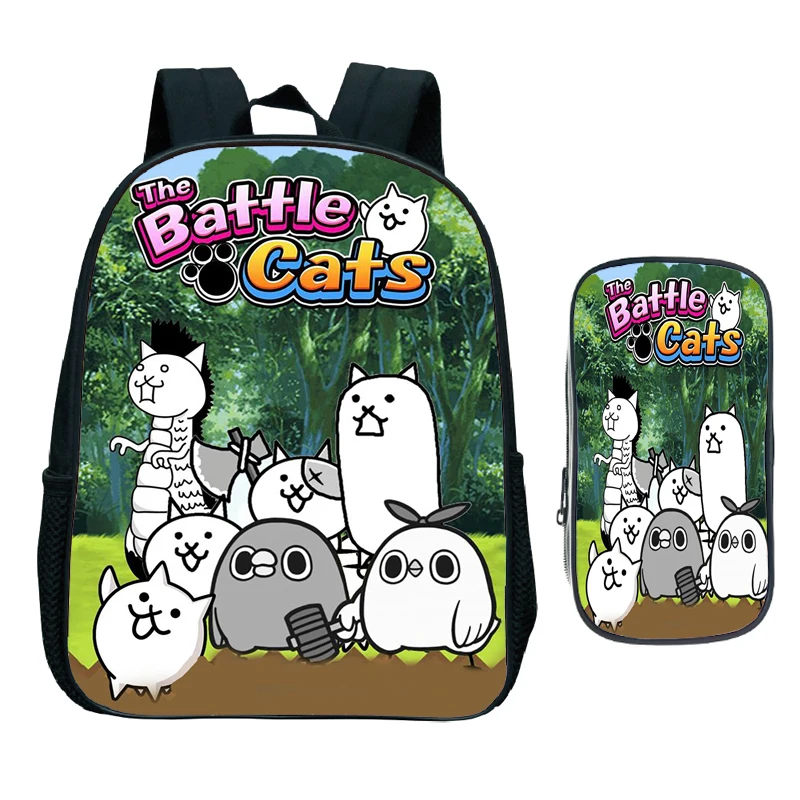 Game The Battle Cats Kids School Bags Cartoon Cute Children Bag Kindergarten Preschool Outdoor Travel Backpack For Boys Girls