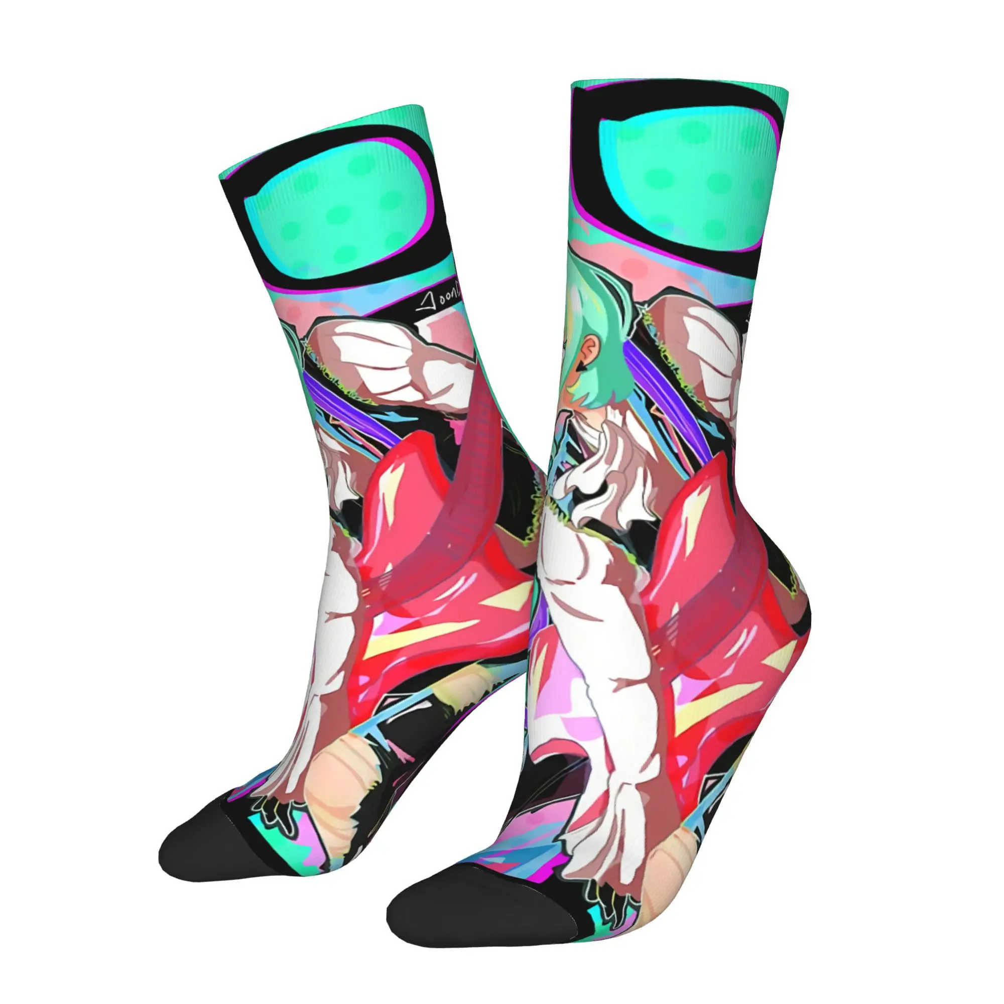 Calcetines con estampado de Rockstar Lio Fotia para hombre, calcetín con patrón Harajuku de Hip Hop, regalo informal, 1 ud.