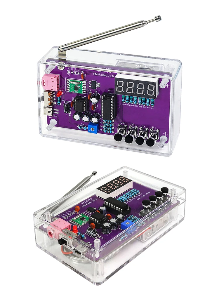 Kit électronique Radio FM à monter soi-même, fréquence réglable 87-108MHz, affichage numérique, projet de soudage, pratique du soudage, RDA5807S