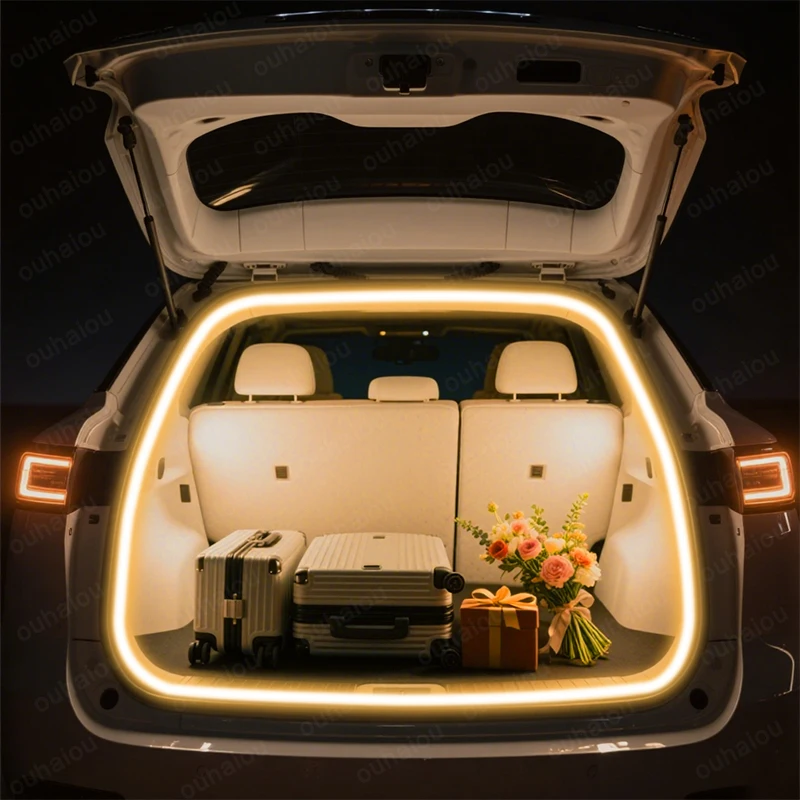 من أجل تعديل ضوء صندوق السيارة Exeed Lx أضواء الغلاف الجوي الأبيض الدافئ الأبيض الخلفي الجذع LED ضوء بار #3