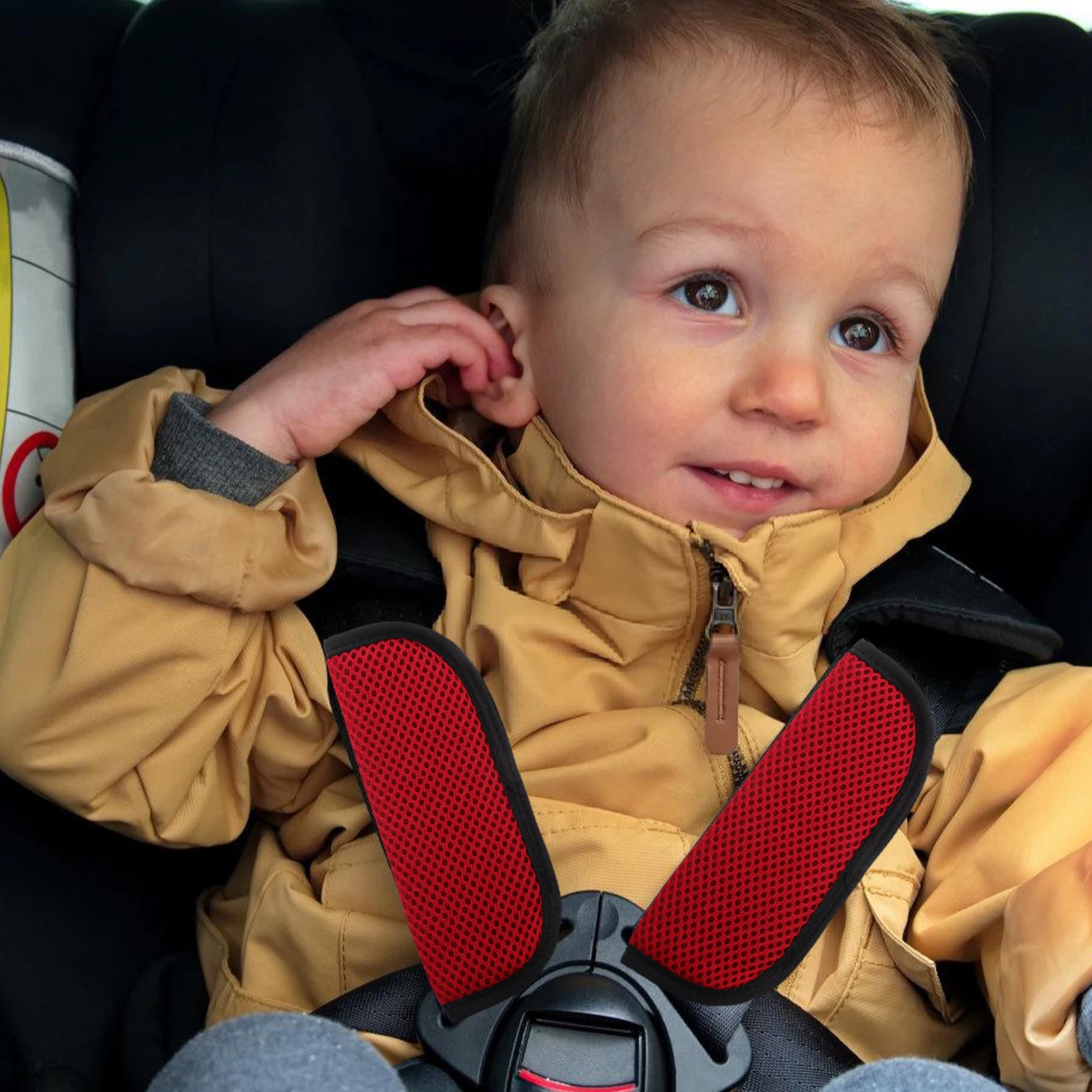 

1 Pair Car Seat Shoulder Pads Strap Protectors Adjustable Cushion Stroller Neck Support Replacement Cushion Pad