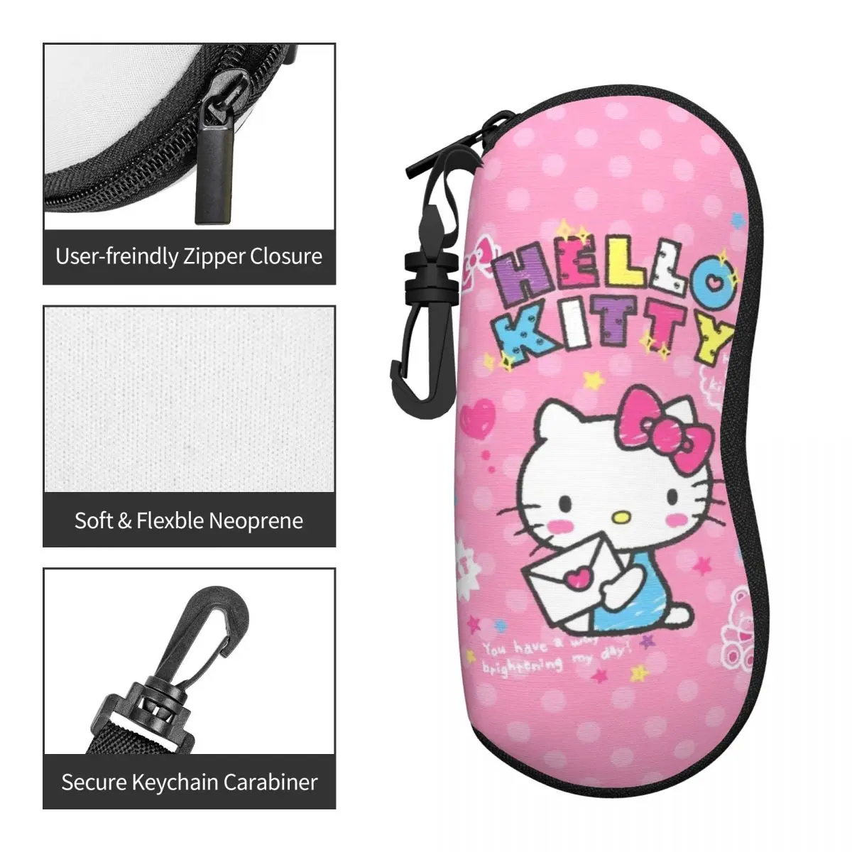 Sanrio Hello Kitty Kawaii Cartoon Glasses Case Zipper Sunglasses Case Trend Daily Glasses Box Male Female Eyewear Bag