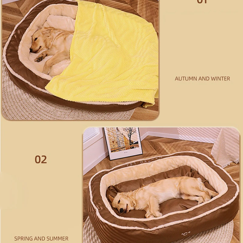 HOOPET Dog House Winter Warm Dog Bed Pet Supplies Four Seasons Universal Dog Cushion Winter Sleeping with Warm Sleeping Cushion