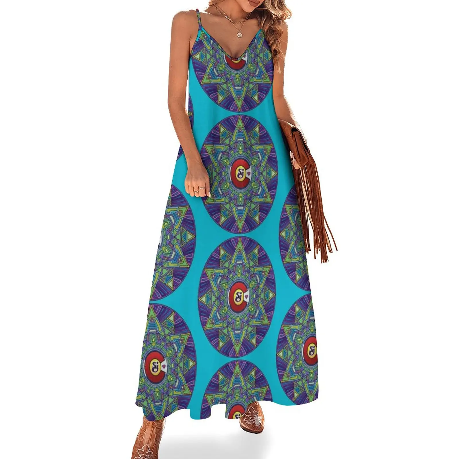 

String Cheese Incident Sacred Mandala Colorado Love Sleeveless Dress womens dress evening dress