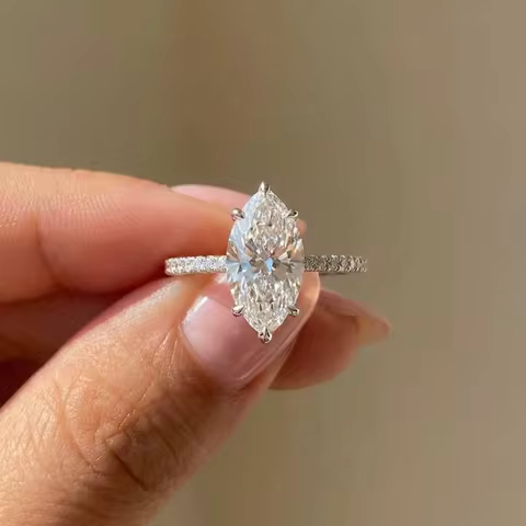 925 Sterling Silver Fashion Classic Marquise Zircon Ring For Women Engagement Wedding Luxury High Quality Fine Jewelry Hot Sales