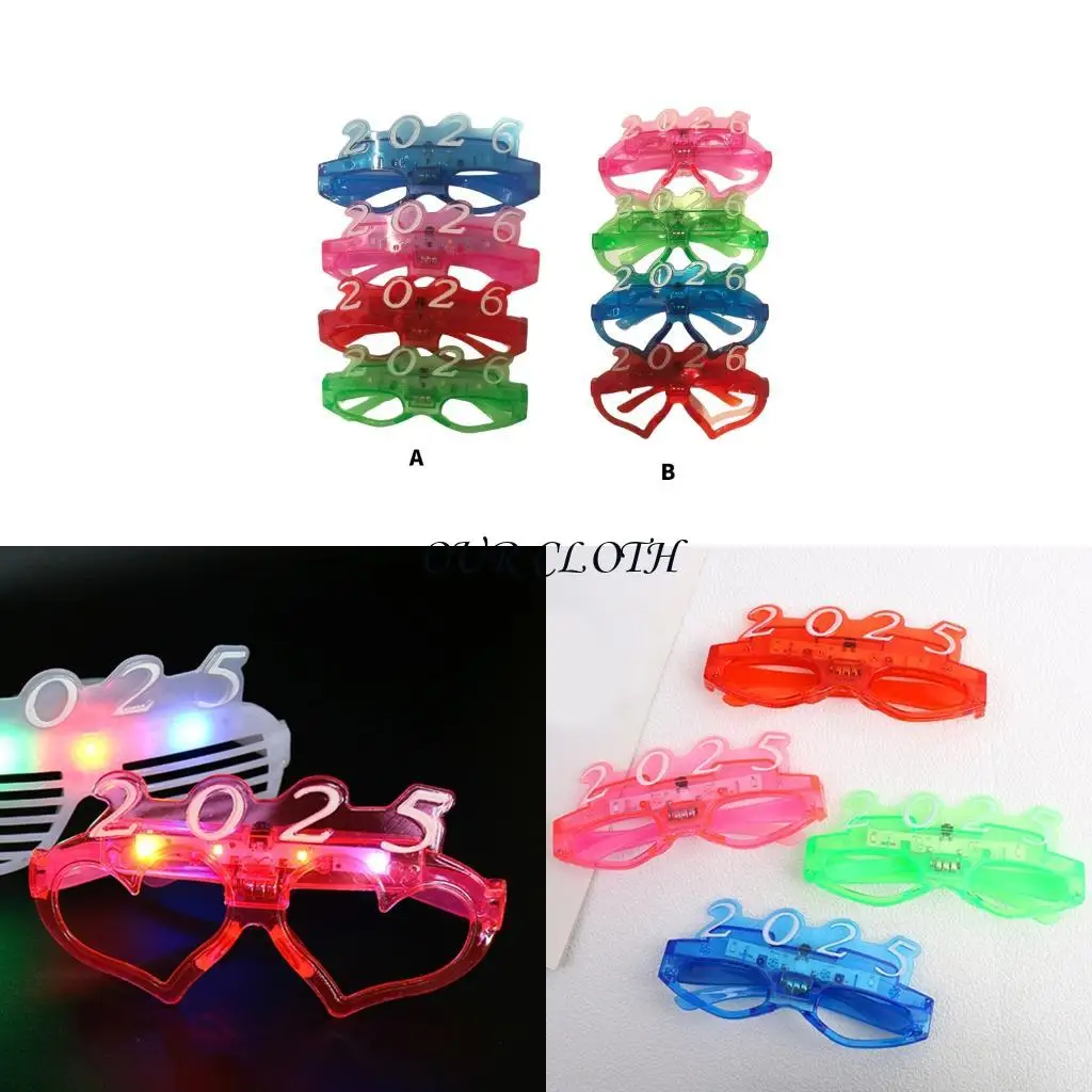 Brillo en las gafas oscuras marco plástico potenciado liderado accesorio universal para adultos niños fiestas disfraces