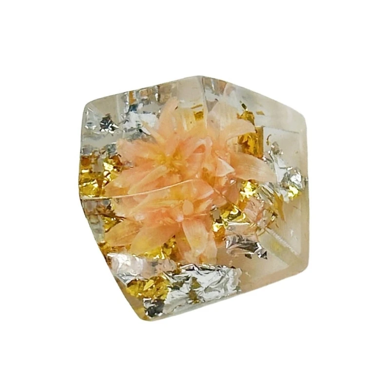 Artisanal Clear Florals Keycap, Durability Resin Keycap for MX Mechanical Keyboards,OEM Height Smooth Texture Keycaps R58F