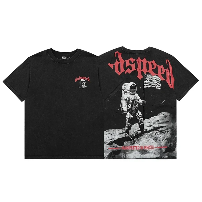 

2025 GOD SPEED Life's A Gamble Big Face Godspeed High Quality Oversized Men Women Cotton O-Neck Dark Short Sleeve