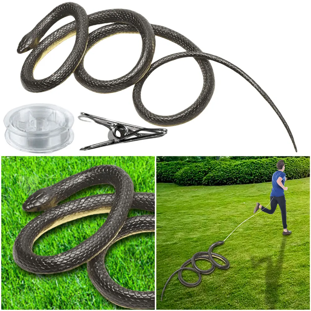 Snake on A String Prank Props with String and Clip Simulation Snake Toy Fake Snake Prank Props for Teasing Friends