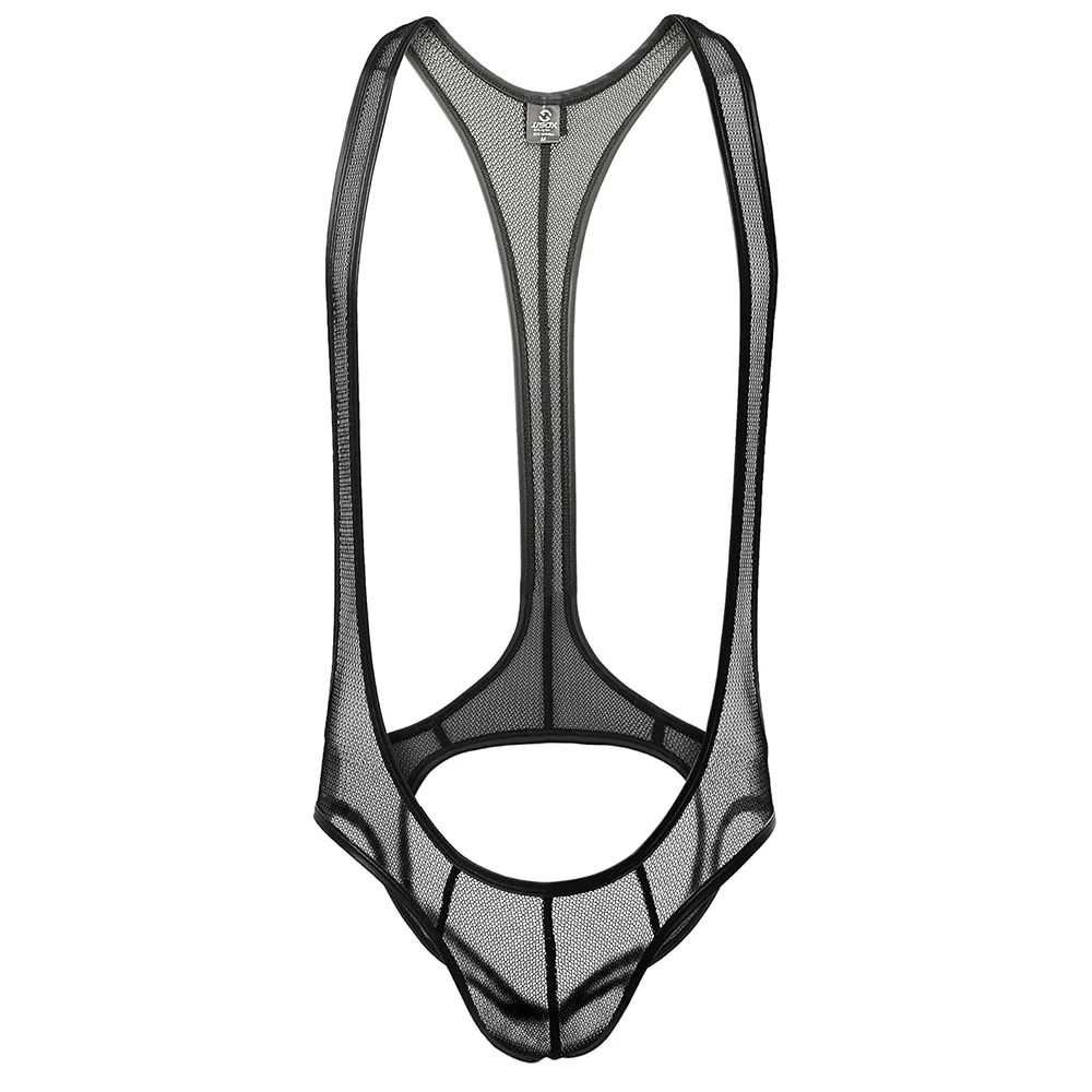 

Мужской сексуальный сетчатый прозрачный комбинезон-боди, ультратонкий комбинезон с мелкой сеткой, пижама, нижнее белье, сексуальное гей-белье, фетиш-белье