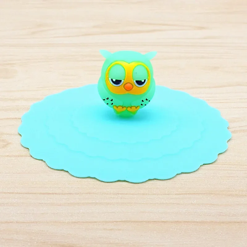 1PCS Cute Animal Water Drinking Cup Lid Silicone Anti-dust Bowl Cover Cups Seals Glass Mugs Cap Heat Resistant Tea Lids Supplies